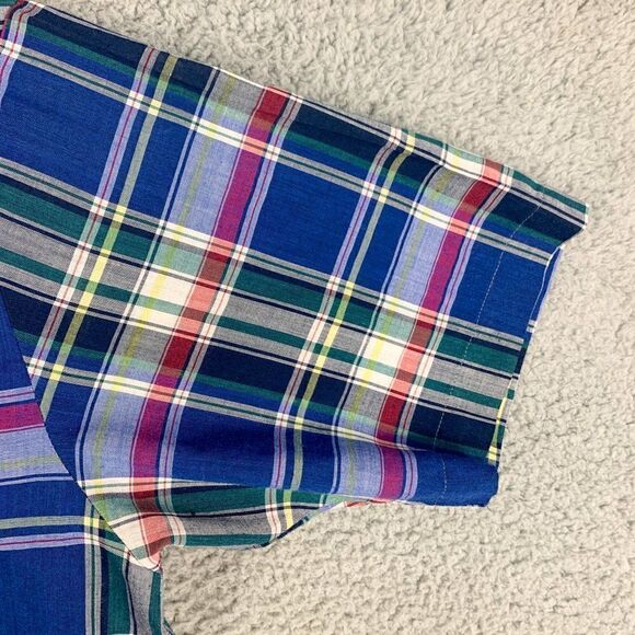 Western Fashions Shirt Mens Medium Blue Green Plaid Cowboy Pearl Snap Farm Ranch - Picture 7 of 12